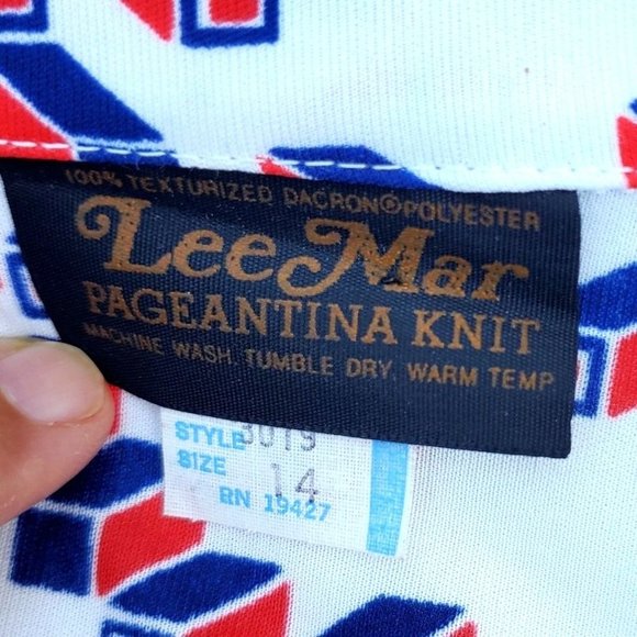 Vintage 70s Polyester Knit Shirt NWT S M Oversize Collar Lee - Picture 11 of 12